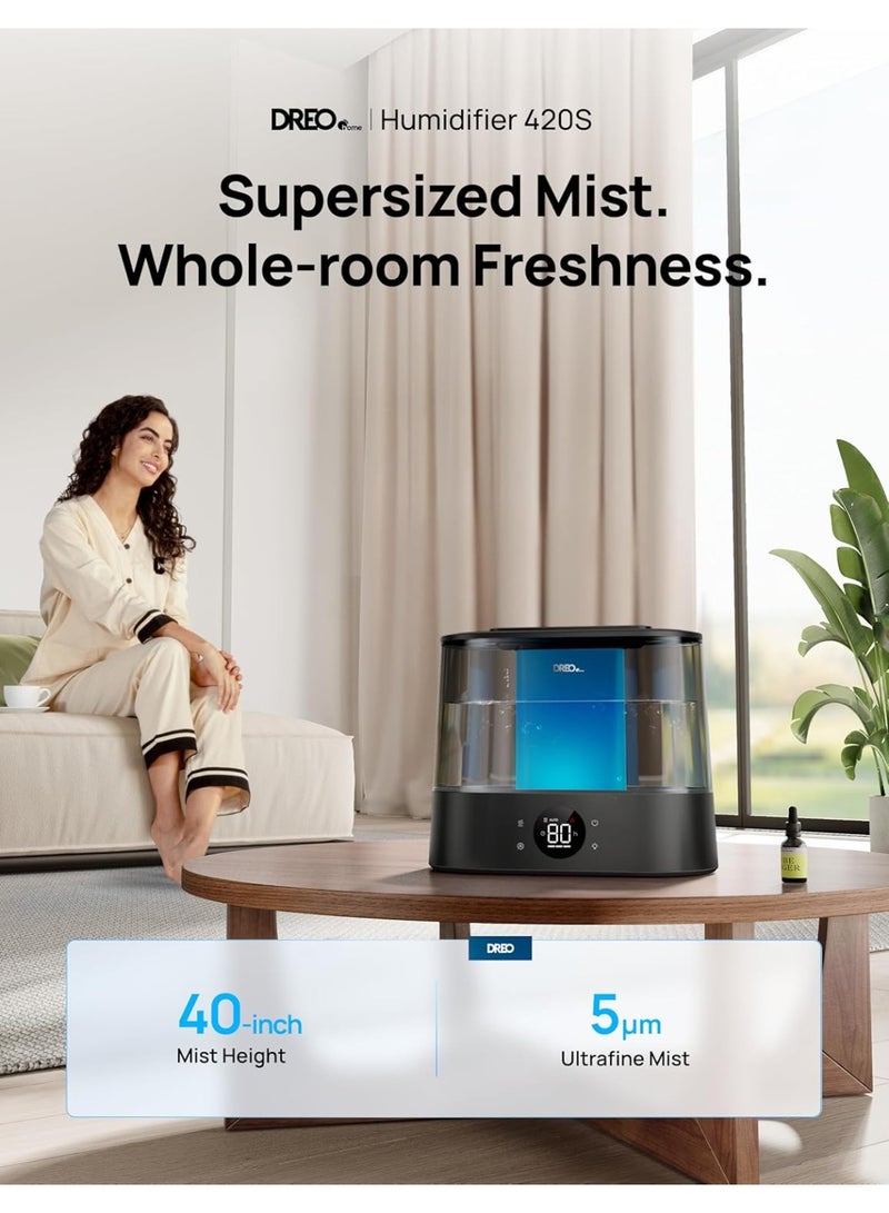 Dreo Humidifiers for Bedroom Top Fill 4L Oversized Cool Mist Humidifier with Oil Diffuser and Night Light, 30H Runtime, Ultrasonic Humidifiers - Image 2